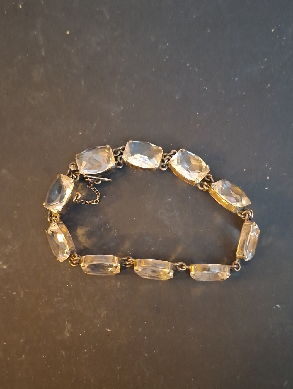 Clear Cut Crystal Link Bracelet, 1920s - Elegant Women's Jewelry